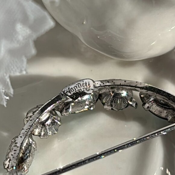 STERLING SILVER PEARL & RHINESTONE BROOCH COLLECTION - Picture 8 of 11